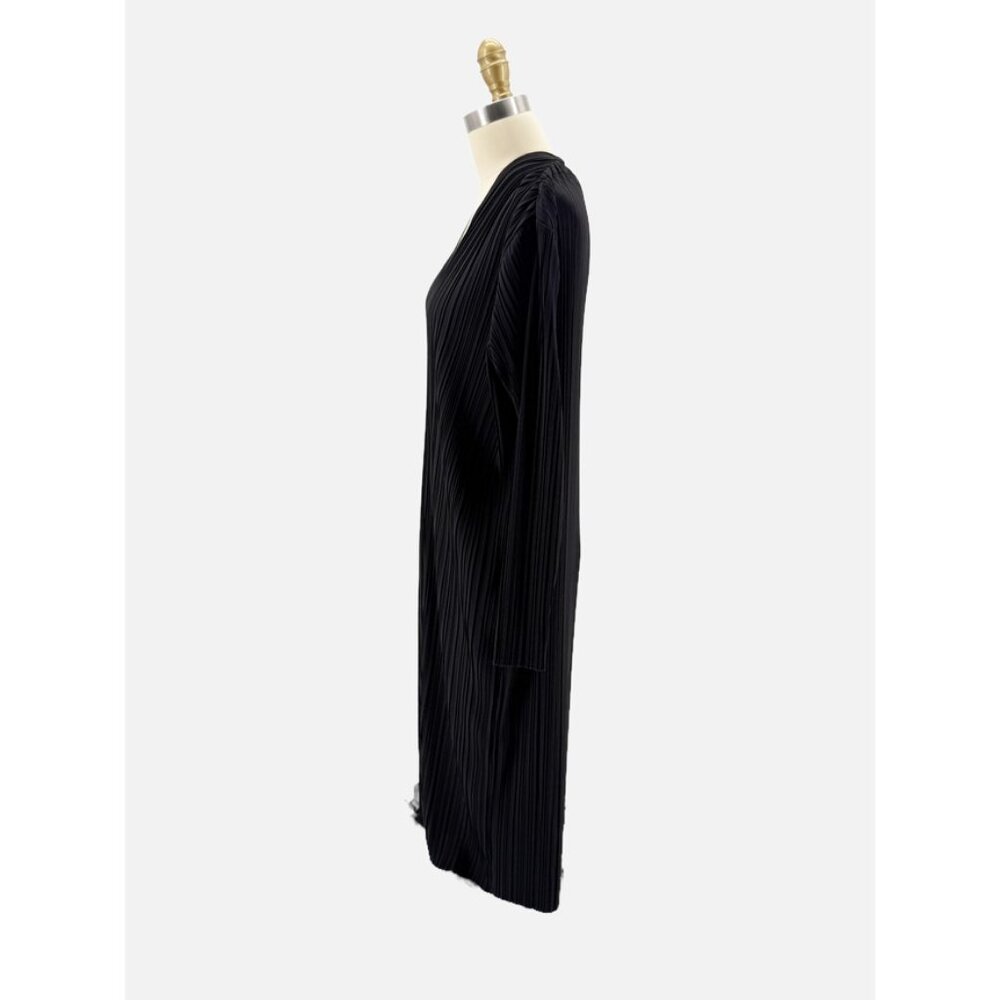 MAXMARA PLEAT V NECK LONG SLEEVE BLACK DRESS Tunic M - Picture 8 of 13